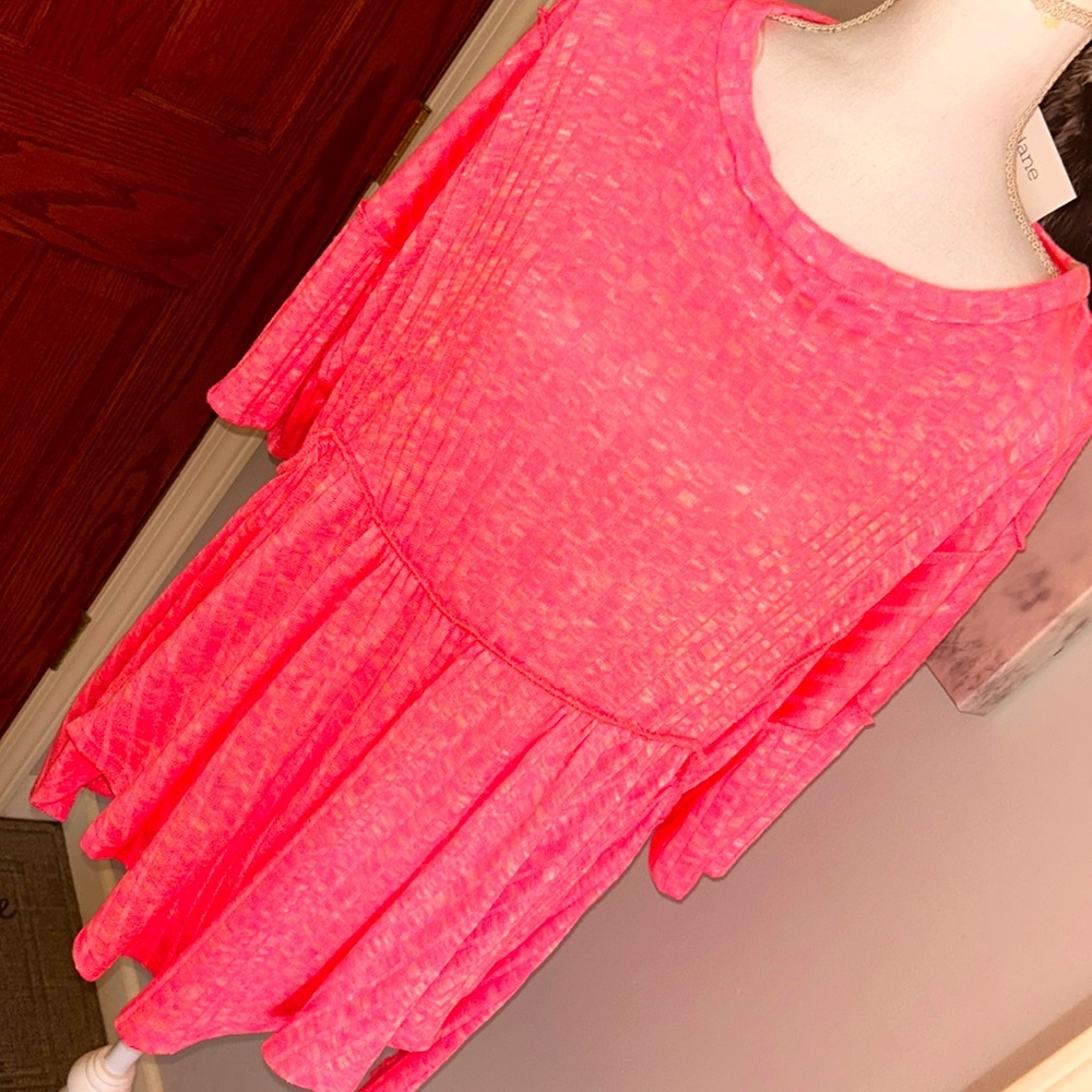 Kimberly - Oversized Baby Doll Short Sleeved (Neon Pink)